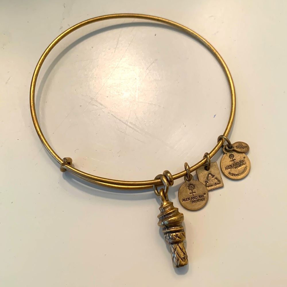 Alex and ani bangle. Bronze/gold. Ice cream cone bangle bracelet